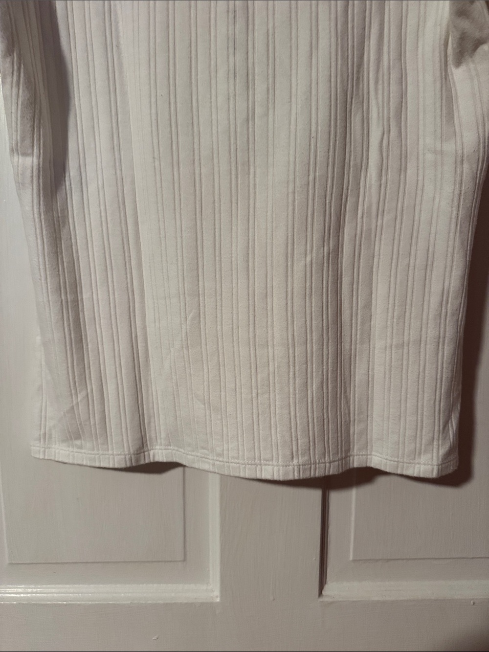 Sezane Mao Ecru White Ribbed T-shirt Size Medium - Picture 9 of 10